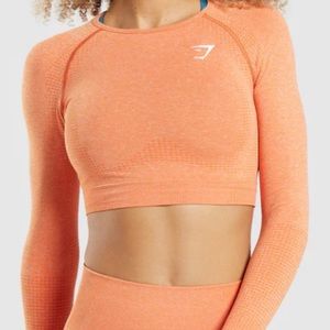 Orange Gymshark longe sleeve crop top. Size small.